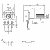2 Kiloohm Potentiometer, THT, ±20%, 125 mW, 200 V, -10..60 °C, RM 5 mm, Achs-⌀ 6 mm, L 15 mm, WH148 / R16148