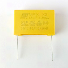 1,5 µF MKP X2 Kondensator, THT, ±10%, 310 VAC, -40..110 °C, 31,5 x 19,5 x 10,8 mm, RM 27,5 mm