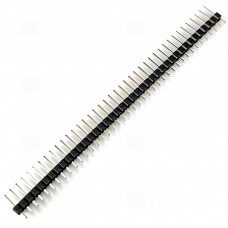 Stiftleiste, 1-reihig, 40-polig, gerade, verzinkt, RM 2,54 mm, A 10,8 mm, B 5,3 mm, C 3 mm