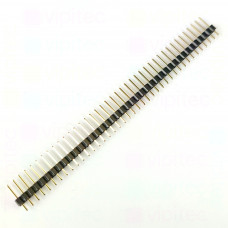 Stiftleiste, 1-reihig, 40-polig, gerade, vergoldet, RM 2,54 mm, A 10,8 mm, B 6,1 mm, C 3 mm