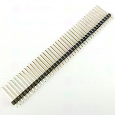 Stiftleiste, 1-reihig, 40-polig, gerade, vergoldet, RM 2,54 mm, A 18 mm, B 12,5 mm, C 3 mm