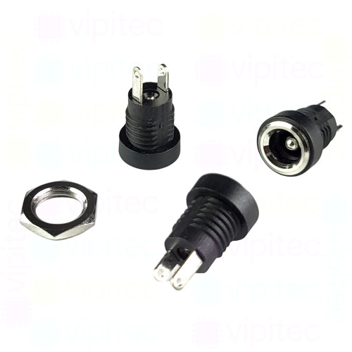 DC-196-2.5A Buchse für DC-Stromversorgung, THT, für 5,5 / 2,5 mm Hohlstecker, 30 V, 2 A, 0°, -20..70 °C, M8