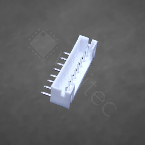 PH-2.0 1x8 Stiftleiste, männlich, 1-reihig, 8-polig, gewinkelt, THT, RM 2,0 mm, weiß PH-2.0 1x8 Stiftleiste, männlich, 1-reihig, 8-polig, gewinkelt, THT, RM 2,0 mm, weiß