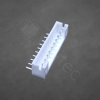 PH-2.0 1x10 Stiftleiste, männlich, 1-reihig, 10-polig, gewinkelt, THT, RM 2,0 mm, weiß