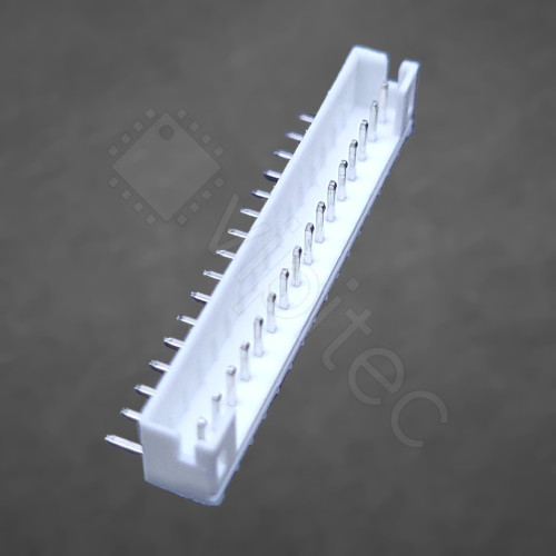 PH-2.0 1x16 Stiftleiste, männlich, 1-reihig, 16-polig, gewinkelt, THT, RM 2,0 mm, weiß