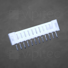 PH-2.0 1x12 Stiftleiste, männlich, 1-reihig, 12-polig, gerade, THT, RM 2,0 mm, weiß