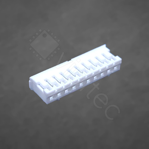 PH-2.0 Steckergehäuse für Crimpkontakt, 1x10, 10-polig, RM 2 mm, weiß