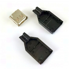 USB-A Kabelbuchse, weiblich, mit Gehäuse, Bausatz, 30 V, 1,5 A, -20..60 °C, USB-A-KB