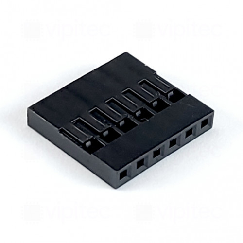 Steckergehäuse für Crimpkontakt, 1x6, RM 2,54 mm, Dupont Gehäuse
