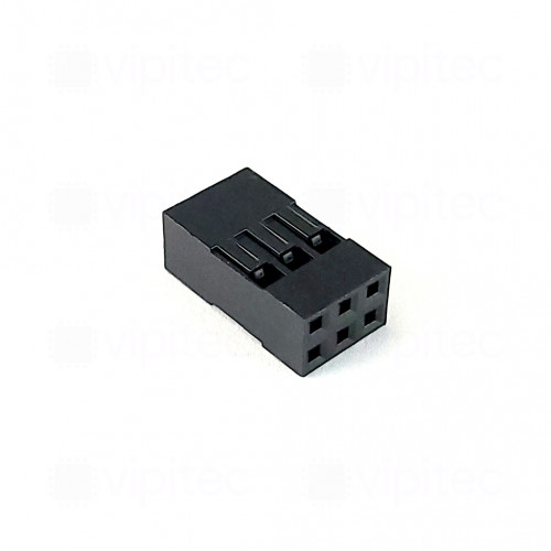 Steckergehäuse für Crimpkontakt, 2x3, RM 2,54 mm, Dupont Gehäuse