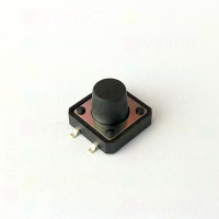 Mikrotaster, SPST-NO, 2 Positionen, SMD, 12 x 12 x 9,5 mm, 12 V, 50 mA, -25..70 °C, TACT Schalter