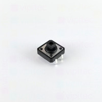 Mikrotaster, SPST-NO, 2 Positionen, THT, 12 x 12 x 7,3 mm, 12 V, 50 mA, -20..70 °C, TACT Schalter, mit quadratischer Fassung für Kappe