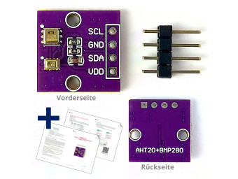 BMP280+AHT20 Temperatur-, Luftdruck- und Luftfeuchtesensor, mit Anleitung, 2,8..5 V, I2C