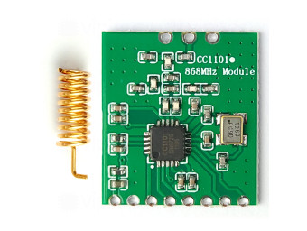 CC1101 868 MHz Funk-Transceiver-Modul, mit Produktinformationen, 1,8..3,6 V, 863..870 MHz, 350 m, 500 kBit/s, -40..85 °C, SPI