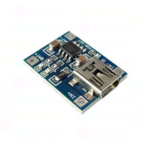 TP4056 Laderegler für einen Li-Ion-/LiPo-Akku, mit Überladeschutz und Tiefentladeschutz, Mini USB, 5 V, 1 A