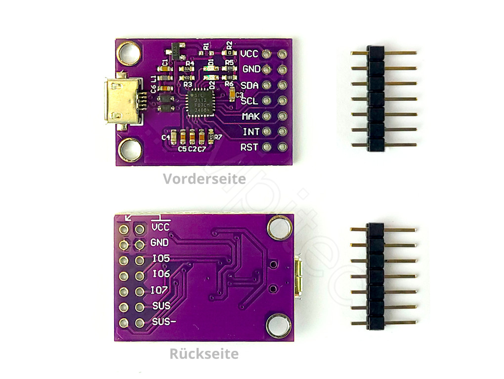 CP2112 Debug Board – USB Zu SMBus/I2C Für CCS811 Produktbild-Vorschau 3