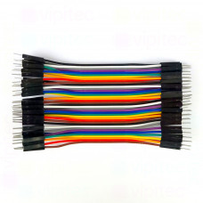 Dupont-Kabelstrang, 40 Leitungen, 10 cm, Stecker auf Stecker (M-M), RM 2,54 mm