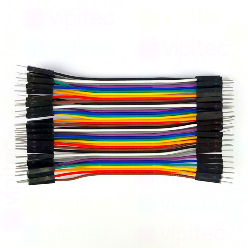 Dupont-Kabelstrang, 40 Leitungen, 15 cm, Stecker auf Stecker (M-M), RM 2,54 mm