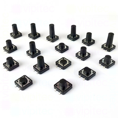 12x12 mm SMD-Mikrotaster Auswahl, SPST-NO, 12 V, 50 mA, -25..70 °C, 2 Positionen, TACT Schalter