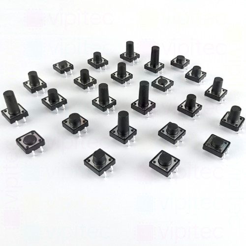 12x12 mm THT-Mikrotaster Auswahl, SPST-NO, 12 V, 50 mA, -20..70 °C, 2 Positionen, TACT Schalter