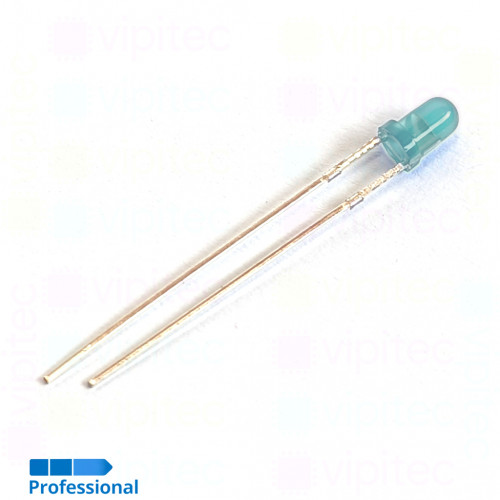 LED, THT, 3 mm, blau, diffus, gewölbt, 470 nm, 1300 mcd, 60°