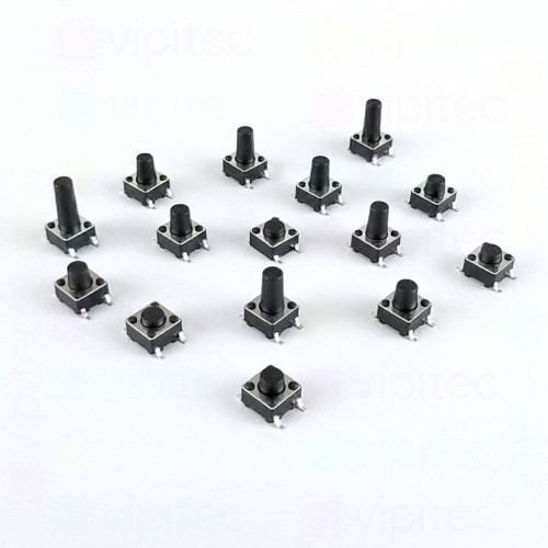 6x6 mm SMD-Mikrotaster Auswahl, SPST-NO, 12 V, 50 mA, -25..70 °C, 2 Positionen, TACT Schalter