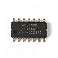 74HCT03, 2-Kanal NAND, 4-fach, Open-Collector-Ausgang, SMD, SO-14, 5V High-Speed CMOS, -40..125 °C