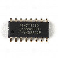 74HCT123, Monostabiler Multivibrator, 2-fach, mit Reset, SMD, SO-16, 5V High-Speed CMOS, -40..125 °C