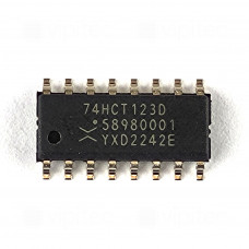 74HCT123, Monostabiler Multivibrator, 2-fach, mit Reset, SMD, SO-16, 5V High-Speed CMOS, -40..125 °C