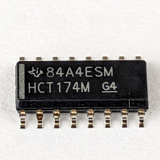 74HCT174, D-Flip-Flop, 6-fach, mit Reset, SMD, SO-16, 5V High-Speed CMOS, -55..125 °C