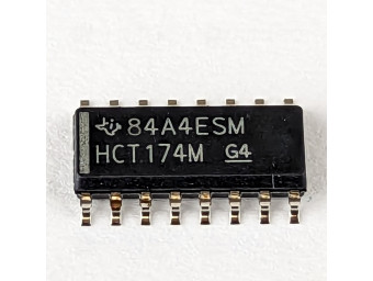 74HCT174, D-Flip-Flop, 6-fach, mit Reset, SMD, SO-16, 5V High-Speed CMOS, -55..125 °C