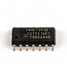 74HCT393, 4-Bit Binärzähler, 2-fach, SMD, SO-14, 5V High-Speed CMOS, -40..125 °C