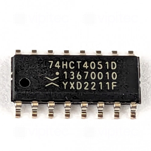 74HCT4051, 8-Kanal Multiplexer, Demultiplexer, SMD, SO-16, 5V High-Speed CMOS, -40..125 °C