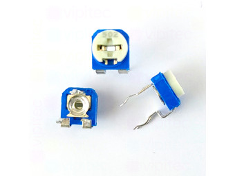 100 Ohm Potentiometer, THT, ±30%, 100 mW, 50 V, -25..40 °C, 5x5mm, liegend, RKT6V