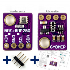 BME280 Temperatur-, Luftdruck- und Luftfeuchtesensor, mit Anleitung, 1,8..5 V, I2C