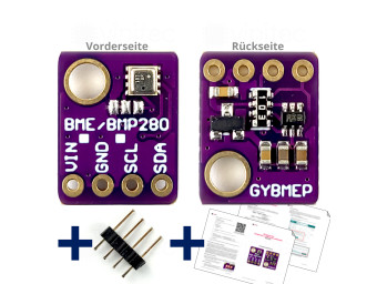 BME280 Sensor für Temperatur, Luftdruck und Luftfeuchte, mit Anleitung, 1,8..5 V, I2C