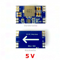 Mini560-5V DC-DC Step-Down Spannungswandler, Abwärtswandler, Buck Converter, 4 A, 7..20 V zu 5 V