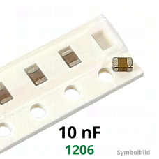 Kerko, SMD, 10 nF, ±10%, 50 V, -55..125 °C, 1206, X7R