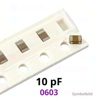 Kerko, SMD, 10 pF, ±2,5%, 50 V, -55..125 °C, 0603, NP0 / C0G