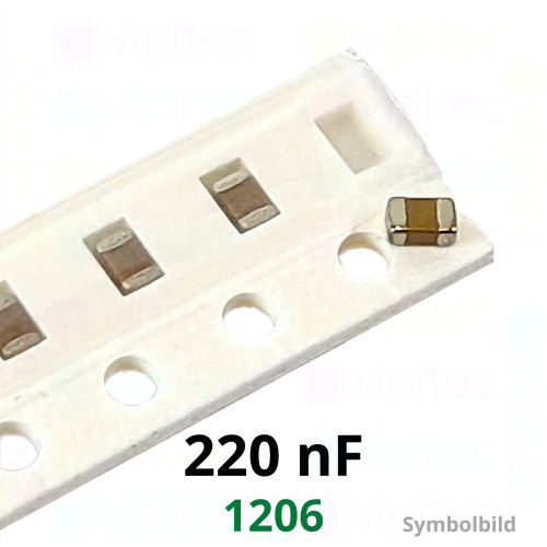 Kerko, SMD, 220 nF, ±10%, 50 V, -55..125 °C, 1206, X7R Kerko, SMD, 220 nF, ±10%, 50 V, -55..125 °C, 1206, X7R