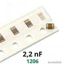 Kerko, SMD, 2,2 nF, ±10%, 100 V, -55..125 °C, 1206, X7R