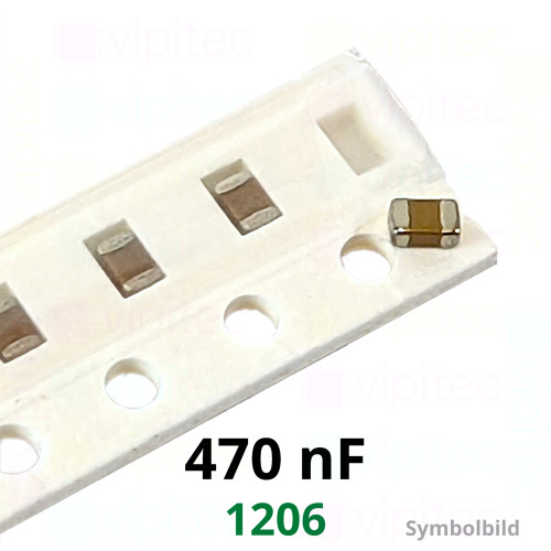 Kerko, SMD, 470 nF, ±10%, 50 V, -55..125 °C, 1206, X7R Kerko, SMD, 470 nF, ±10%, 50 V, -55..125 °C, 1206, X7R