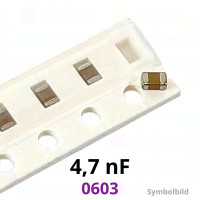 Kerko, SMD, 4,7 nF, ±10%, 50 V, -55..125 °C, 0603, X7R