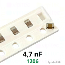 Kerko, SMD, 4,7 nF, ±10%, 50 V, -55..125 °C, 1206, X7R