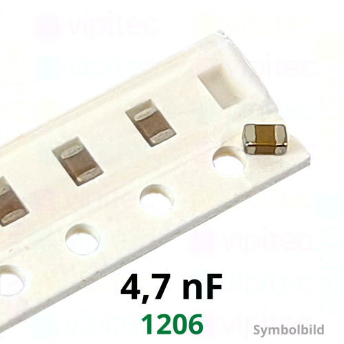 Kerko, SMD, 4,7 nF, ±10%, 50 V, -55..125 °C, 1206, X7R Kerko, SMD, 4,7 nF, ±10%, 50 V, -55..125 °C, 1206, X7R