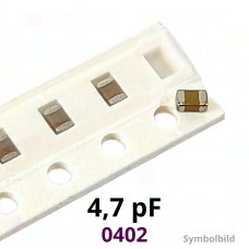 Kerko, SMD, 4,7 pF, ±2,5%, 50 V, -55..125 °C, 0402, NP0 / C0G