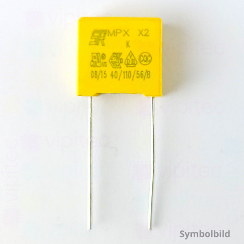 82 nF MKP X2 Kondensator, THT, ±10%, 310 VAC, -40..110 °C, 13 x 11 x 5 mm, RM 10 mm