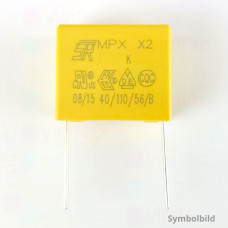 820 nF MKP X2 Kondensator, THT, ±10%, 310 VAC, -40..110 °C, 26,5 x 21,5 x 12 mm, RM 22,5 mm