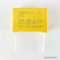 2,2 µF MKP X2 Kondensator, THT, ±10%, 310 VAC, -40..110 °C, 31,5 x 21,6 x 13 mm, RM 27,5 mm