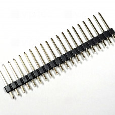 Stiftleiste, 1-reihig, 20-polig, gerade, vergoldet, RM 2,54 mm, A 11,3 mm, B 5,5 mm, C 3,3 mm